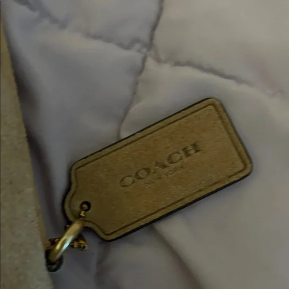 Coach Brooklyn Medium size 28 in Sand Suede Shoulder Bag- NWOT - Picture 3 of 10